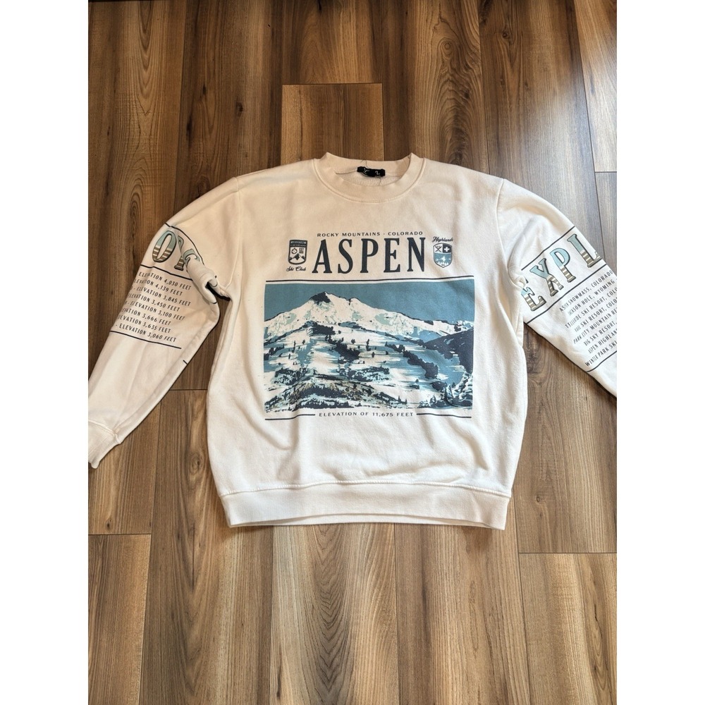 Vinyl Icons Sweatshirt‎ Aspen Colorado Graphic Small Blue